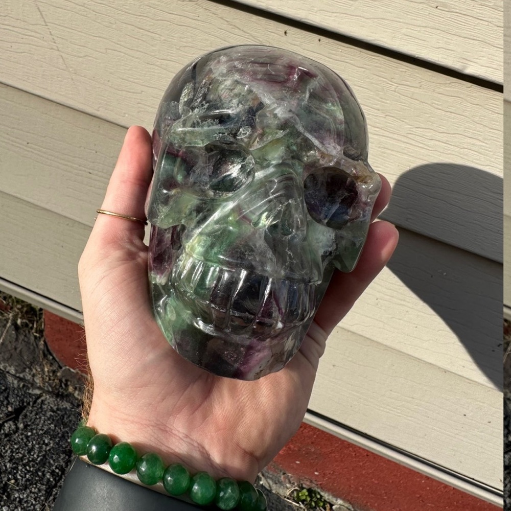 Rainbow Fluorite skull